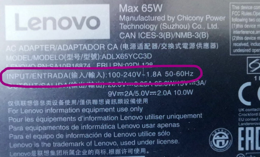How to check if a device is rated for the Italian voltage level
