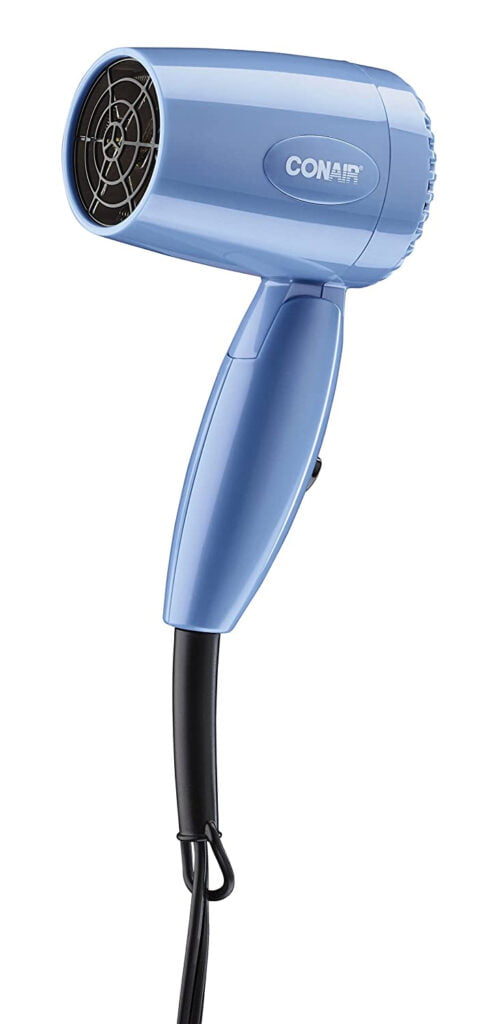 Conair 1600 Watt Compact Hair Dryer for Rome with Folding Handle, Dual Voltage Travel Dryer