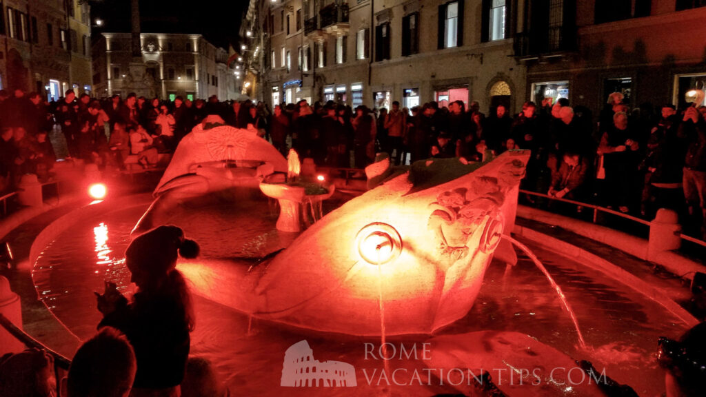 piazza di spagna at night tour barcaccia